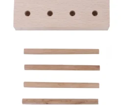 Abaque de tri bois - Socle 4 tiges + 40 jetons rouge vert jaune bleu