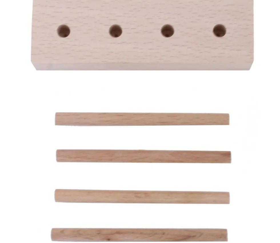 Abaque de tri bois - Socle 4 tiges taille identique sans jetons