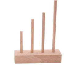Abaque de tri bois - Socle 4 tiges taille progressive sans jetons