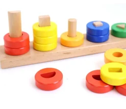Abaque tout en bois : formes géométriques - 30 cm