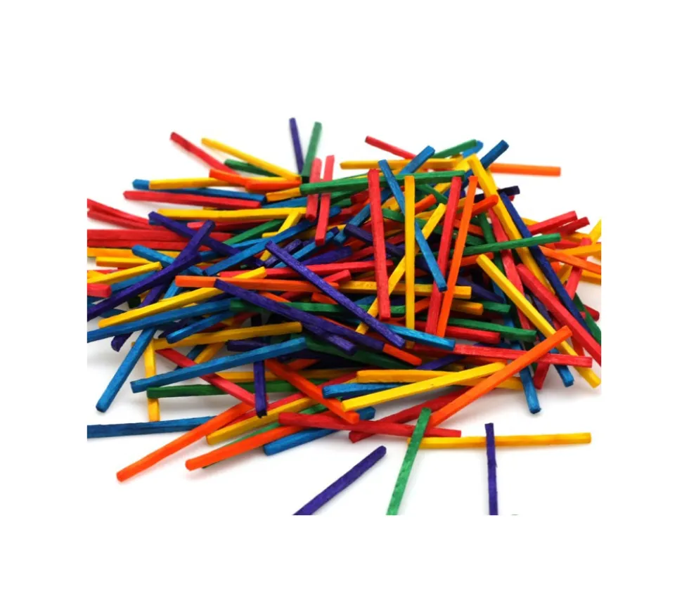 1000 allumettes 2x2x45 mm bois coloré bricolage et jeux