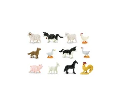 12 Animaux de la FERME figurines dans un tube de rangement 6 cm