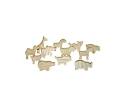 12 Animaux en bois brut à peindre