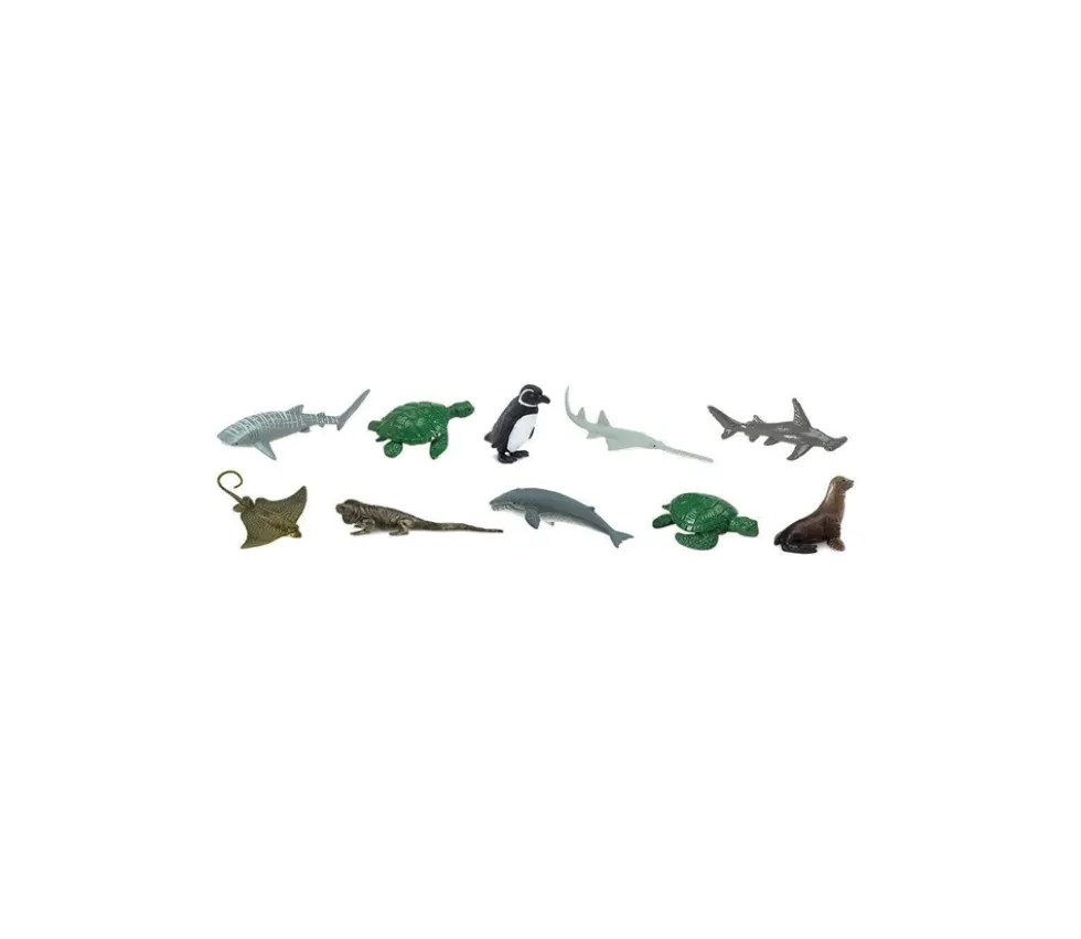 10 Animaux en danger - espèces marines menacées dans un tube de rangement
