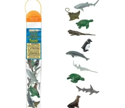 10 Animaux en danger - espèces marines menacées dans un tube de rangement