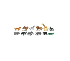 12 Animaux Sauvages SAVANE dans un tube de rangement