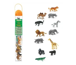 12 Animaux Sauvages SAVANE dans un tube de rangement