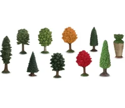 10 arbres figurines jouet d'environ 5 cm