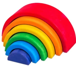 Arc-en-ciel multicolore en bois - 6 pièces