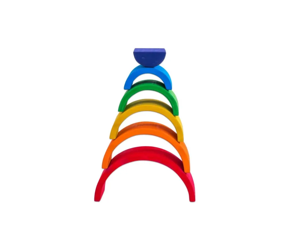 Arc-en-ciel multicolore en bois - 6 pièces