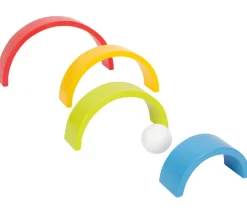 Arc-en-ciel multicolore en bois grand modèle - 9 pièces