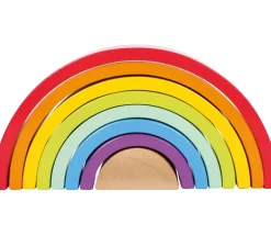 Arc-en-ciel multicolore en bois grand modèle - 9 pièces