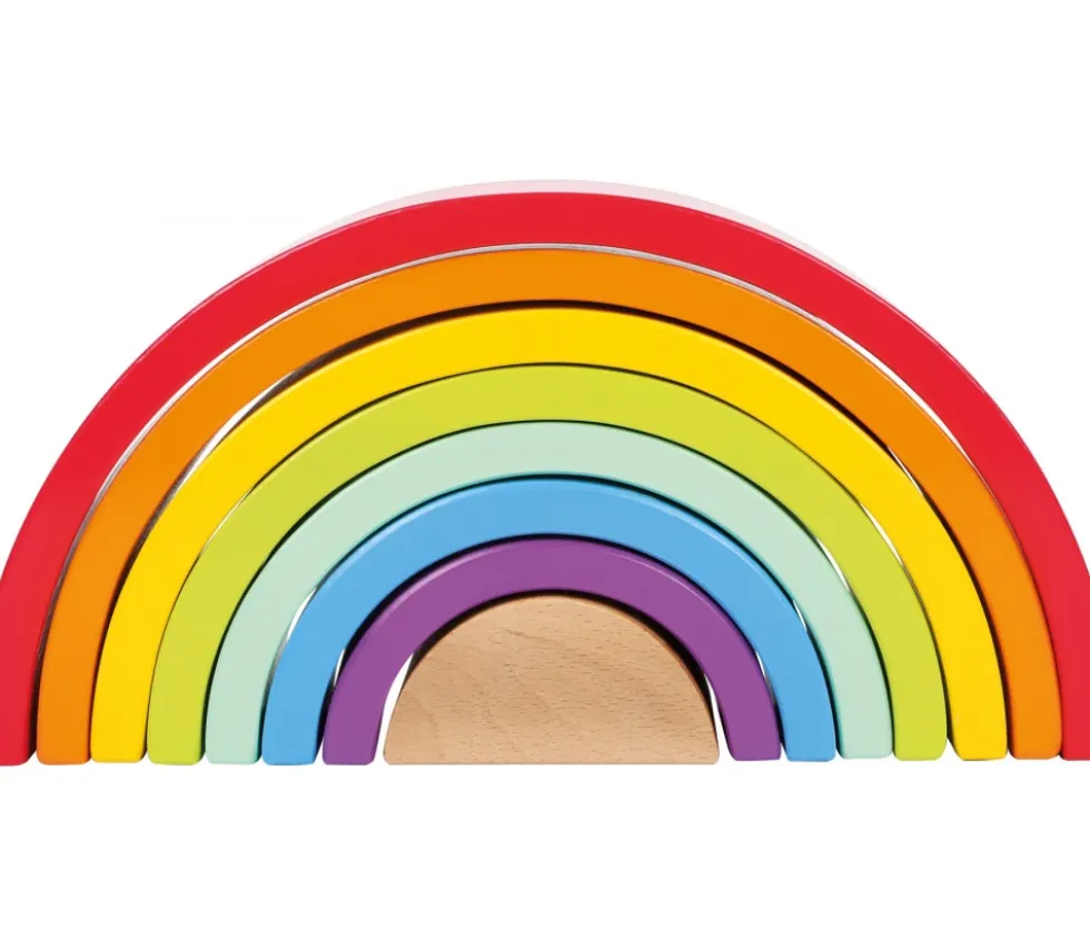 Arc-en-ciel multicolore en bois grand modèle - 9 pièces