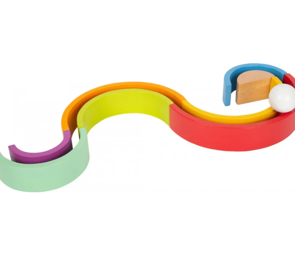 Arc-en-ciel multicolore en bois grand modèle - 9 pièces