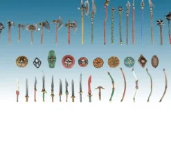 30 Armes médiévales à peindre de 1 à 4.5 cm modélisme