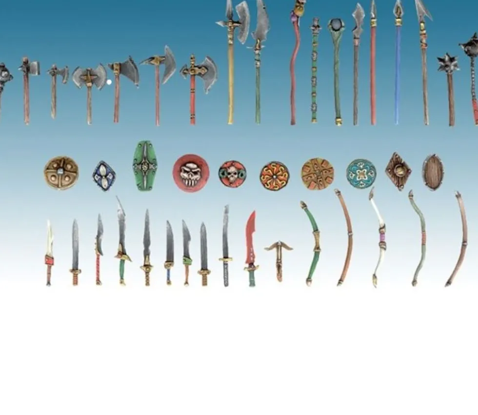 30 Armes médiévales à peindre de 1 à 4.5 cm modélisme