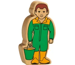 Assistant fermier en bois coloré 100 x 53 x 25 mm personnage jeu