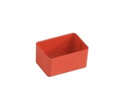 Bac rectangulaire 79x49x38 mm plastique rouge