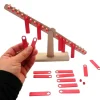 Balance éducative des poids et chiffres en bois recyclé