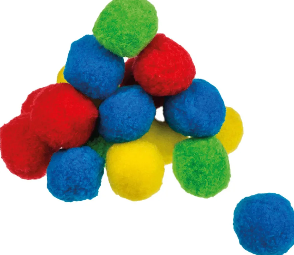 24 balles pompons geants 4.5 cm - éponges jeu / déco / bombes à eau