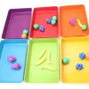 6 barquettes plateaux colorés Bioplastique 12 x 18 x 2.5 cm PM