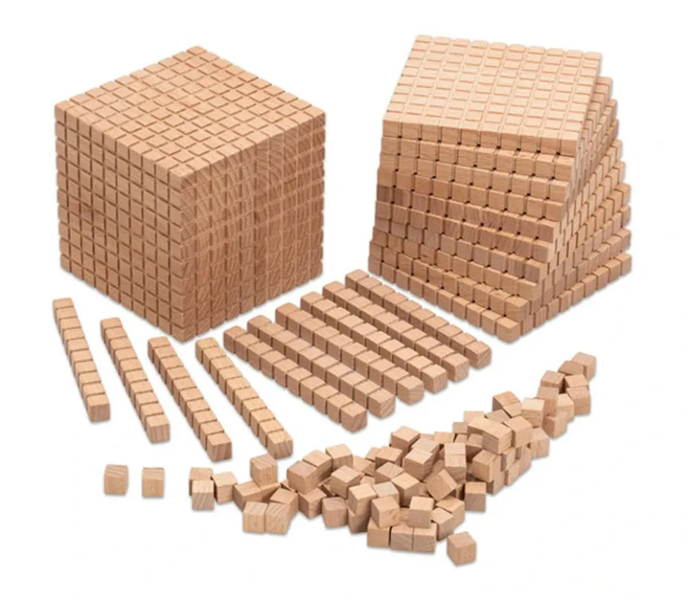 Base 10 - 120 pièces en BOIS centaines, dizaines et unités