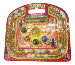 Billes assorties de jeu - 90 pièces : 84 billes + 5 calots + 1 boulet