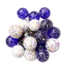 20 Billes Comète bleues et blanches mouchetées 16 mm + 1 calot 25 mm
