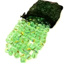 Billes en verre pour jeu lot d'environ 200 billes + 4 boulets