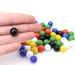 60 billes pour dames chinoises et jeu de toc 12 à 14 mm - 6 couleurs