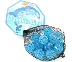 20 Billes verre dauphin bleu pour jeu 16 mm + 1 calot