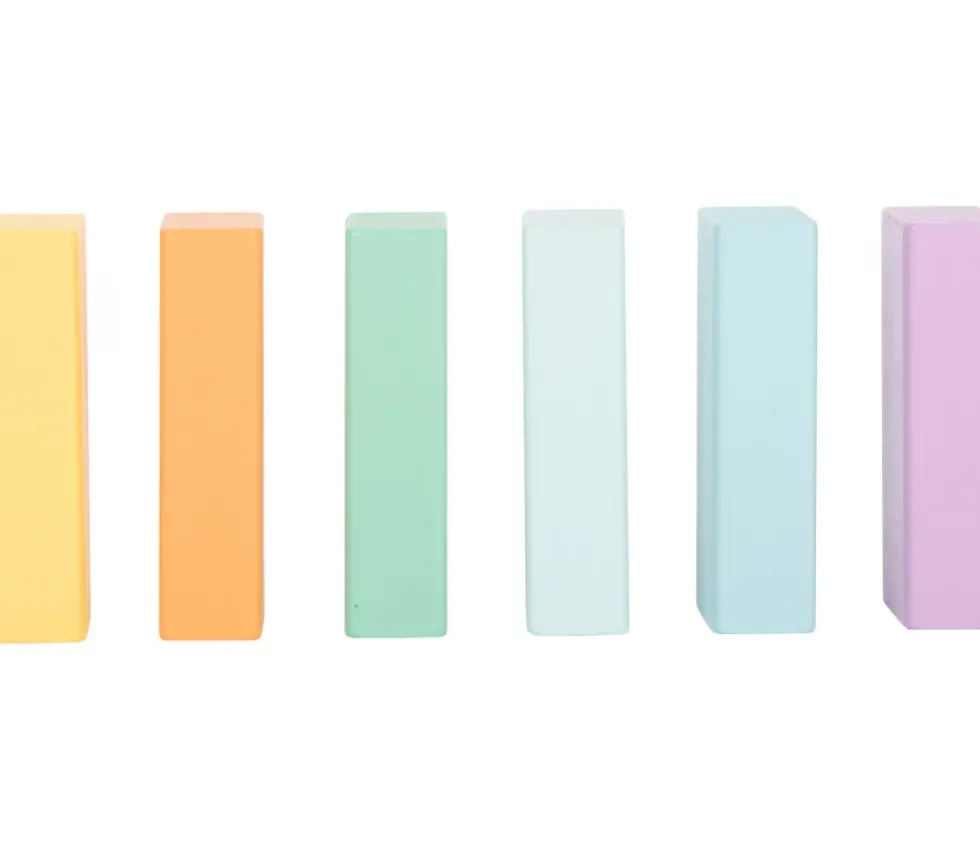 50 Blocs de construction en bois ton pastel pour jeux