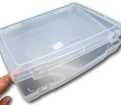Boite A4 plastique vide de 325 x 255 x H 52 mm