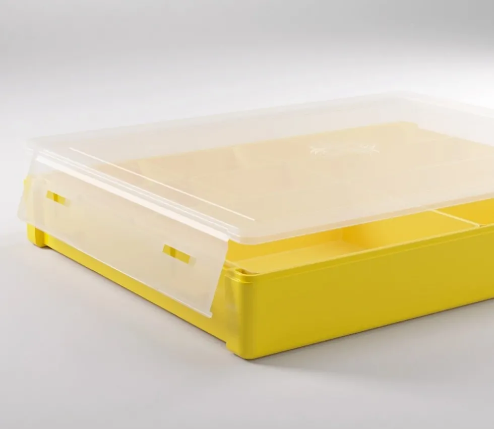 Boite avec 9 bacs modulables de 21,2 x 16,6 x H 3,2 cm