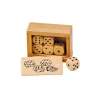 Boite bois avec 6 Dés en bois 16 mm de 1 à 6 pour jeux