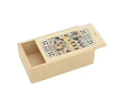 Boite bois 13.3 x 7.9 x 4.1 cm pour jeu tarot décoré motif vide