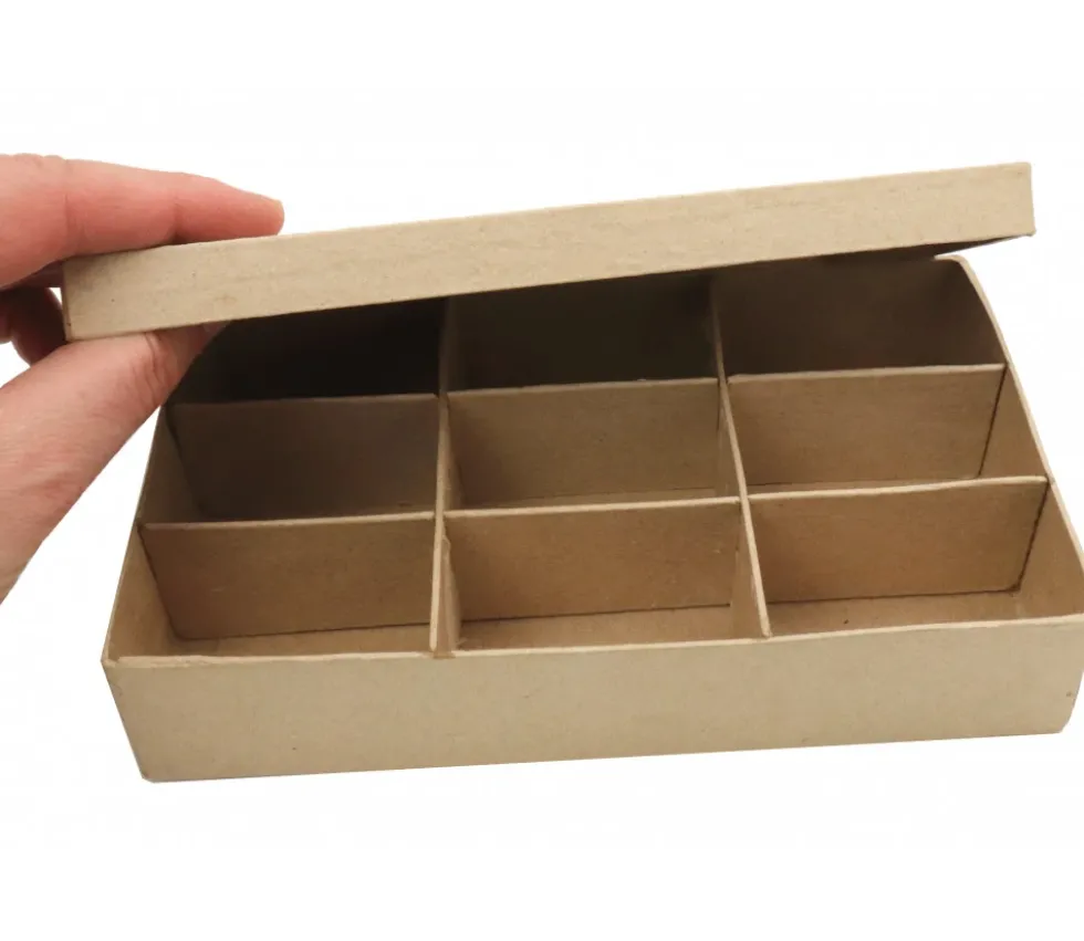 Boite carton 9 compartiments 191 x 115 x 38 mm