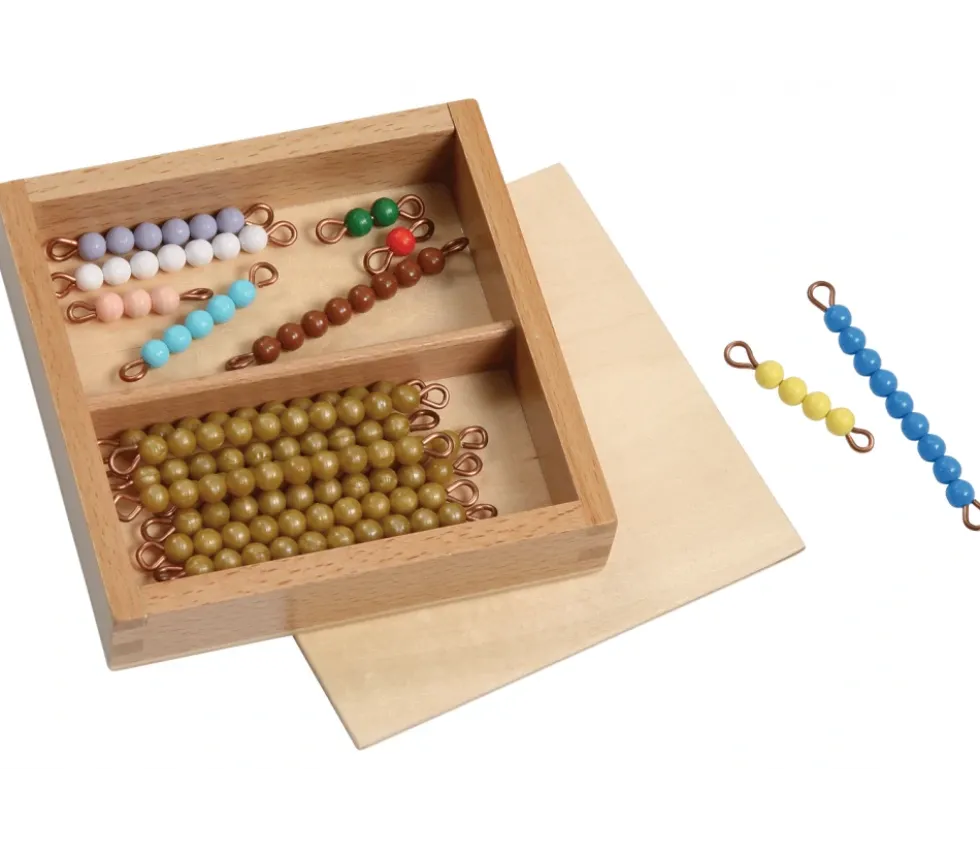 Boite individuelle 18 tiges perles Montessori