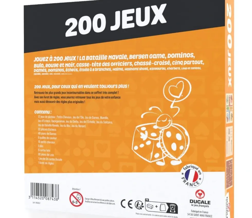 Boite 200 jeux traditionnels plateaux et cartes - Ducale