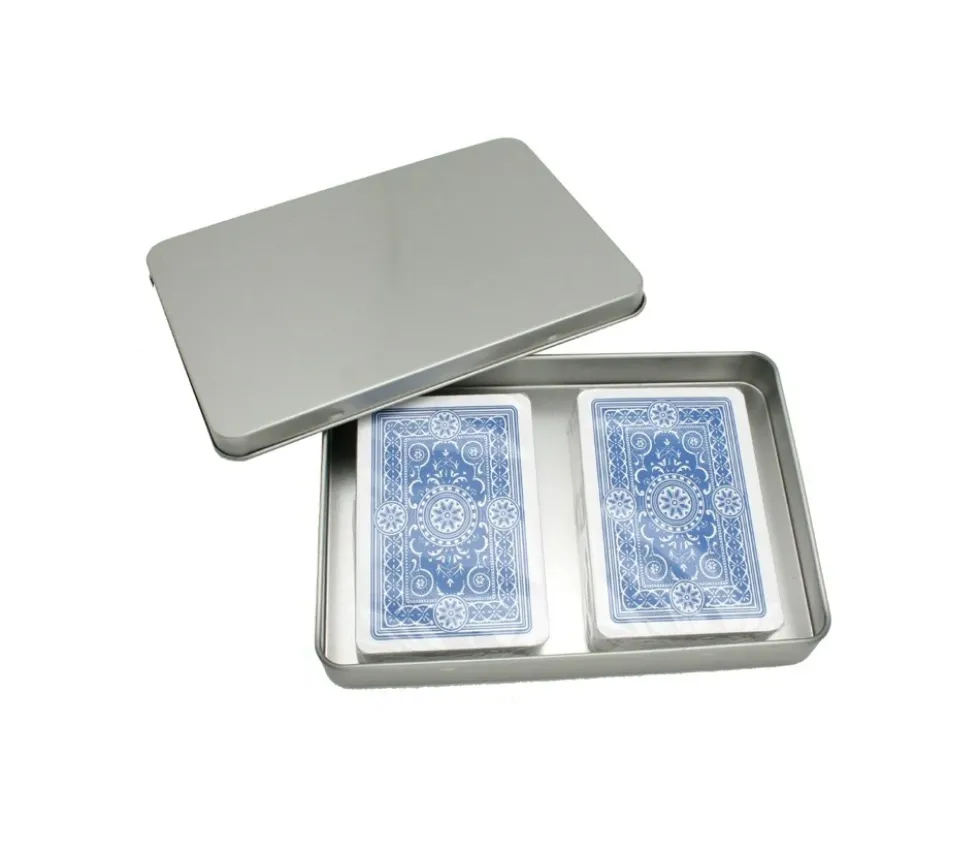 Boite métal A6 pour 2 jeux cartes à jouer et accessoires 162 x 112 x 20 mm