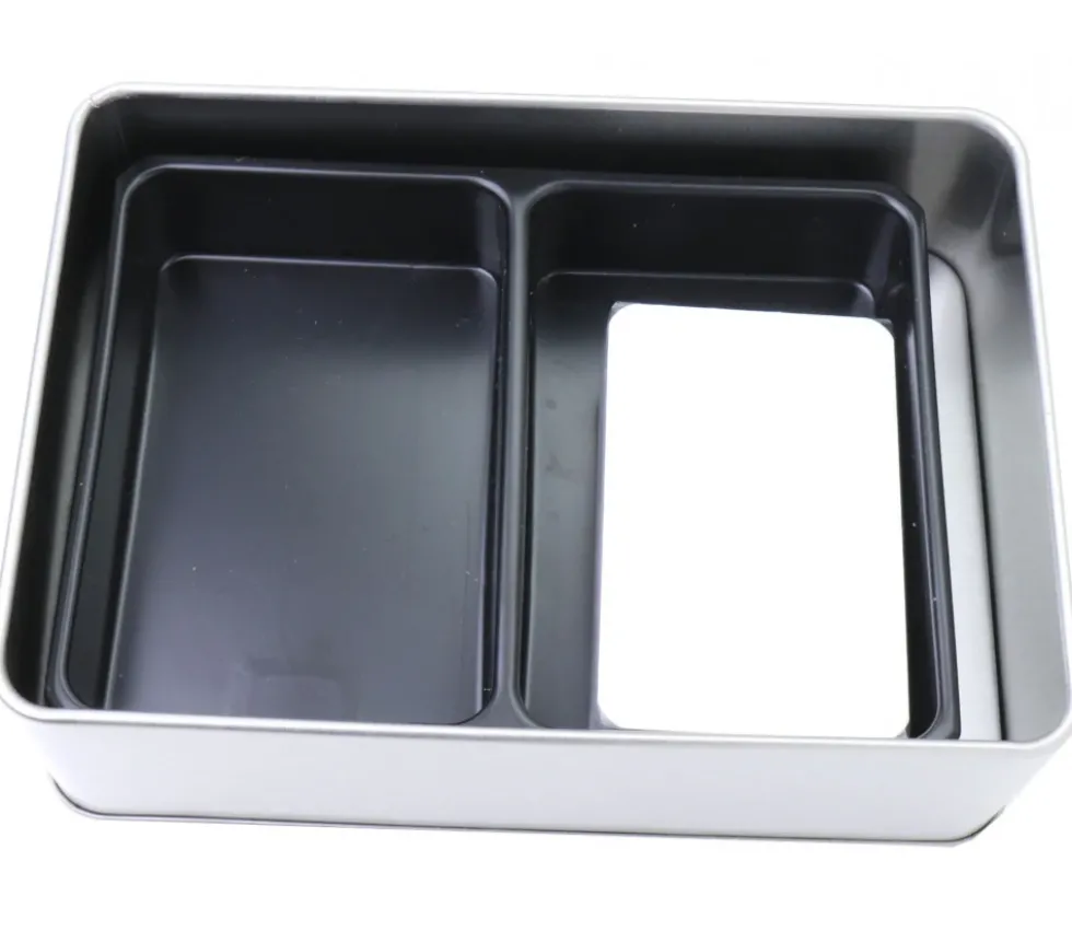 Boite métal A6 pour 2 jeux cartes à jouer et accessoires 142 x 103 x 45 mm