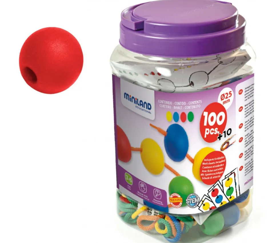Boite 100 perles rondes colorées 25 mm de diamètre