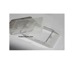 Boite plastique BRIDGE pour 54 cartes à jouer transparentes vide