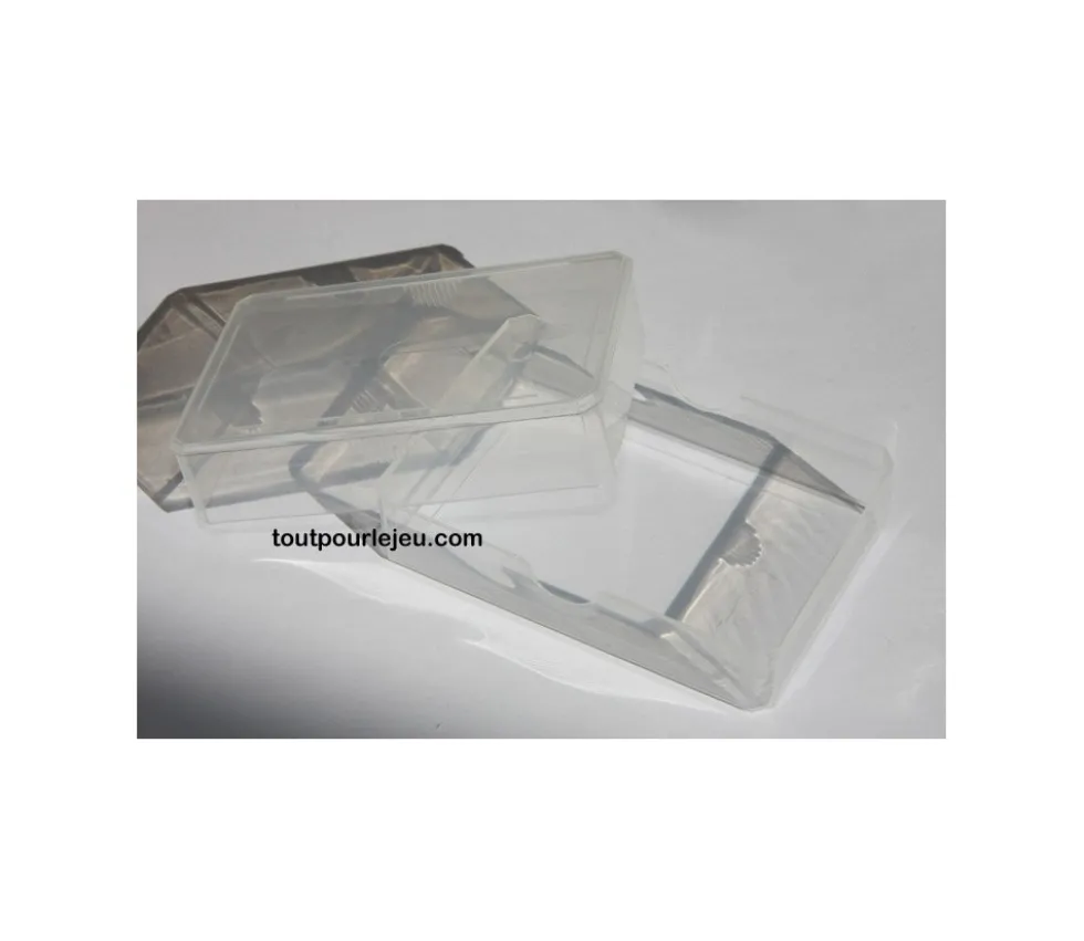 Boite plastique BRIDGE pour 54 cartes à jouer transparentes vide