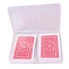 Boite plastique double pour 2 jeux 54 cartes à jouer transparentes vide