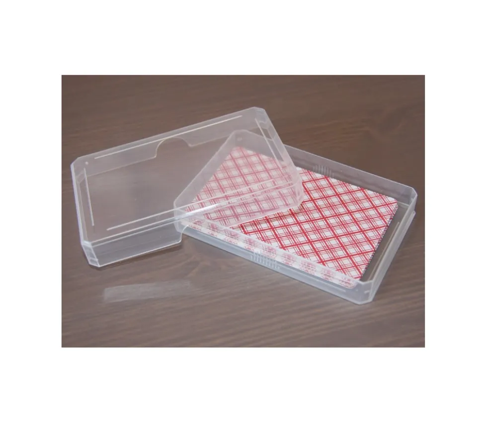 Boite plastique pour 32 cartes à jouer transparentes type jeu de belote