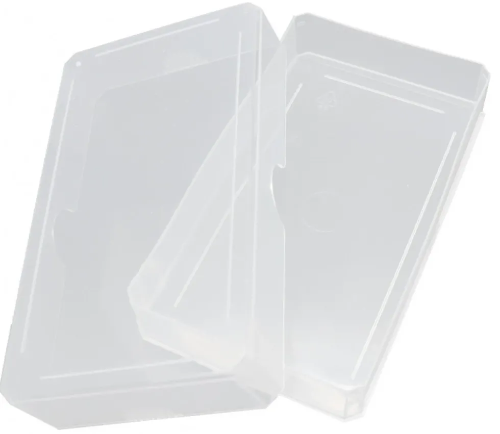 Boite plastique 10.3 x 5.8 x 1.8 cm transparente vide pour cartes à jouer