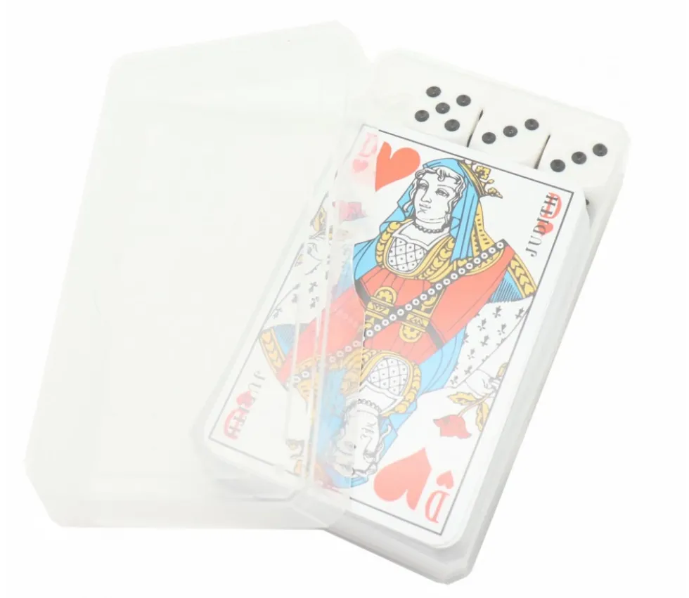 Boite plastique 10.3 x 5.8 x 1.8 cm transparente vide pour cartes à jouer