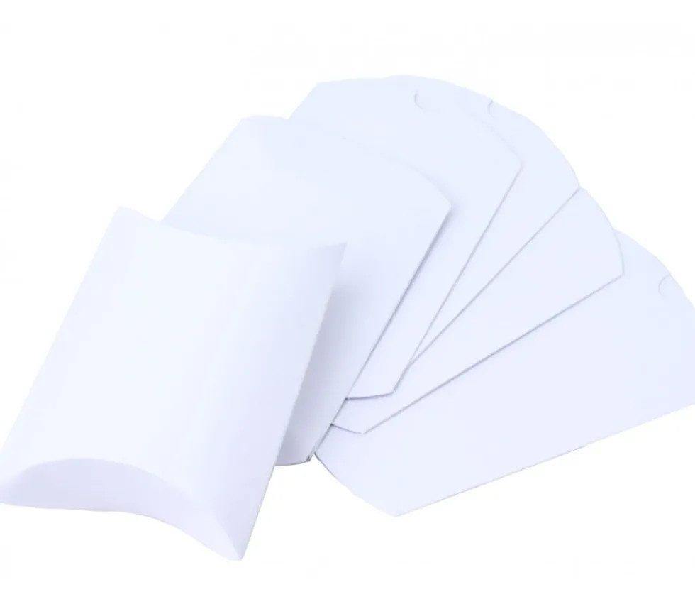 6 Boites pochettes berlingot carton blanc