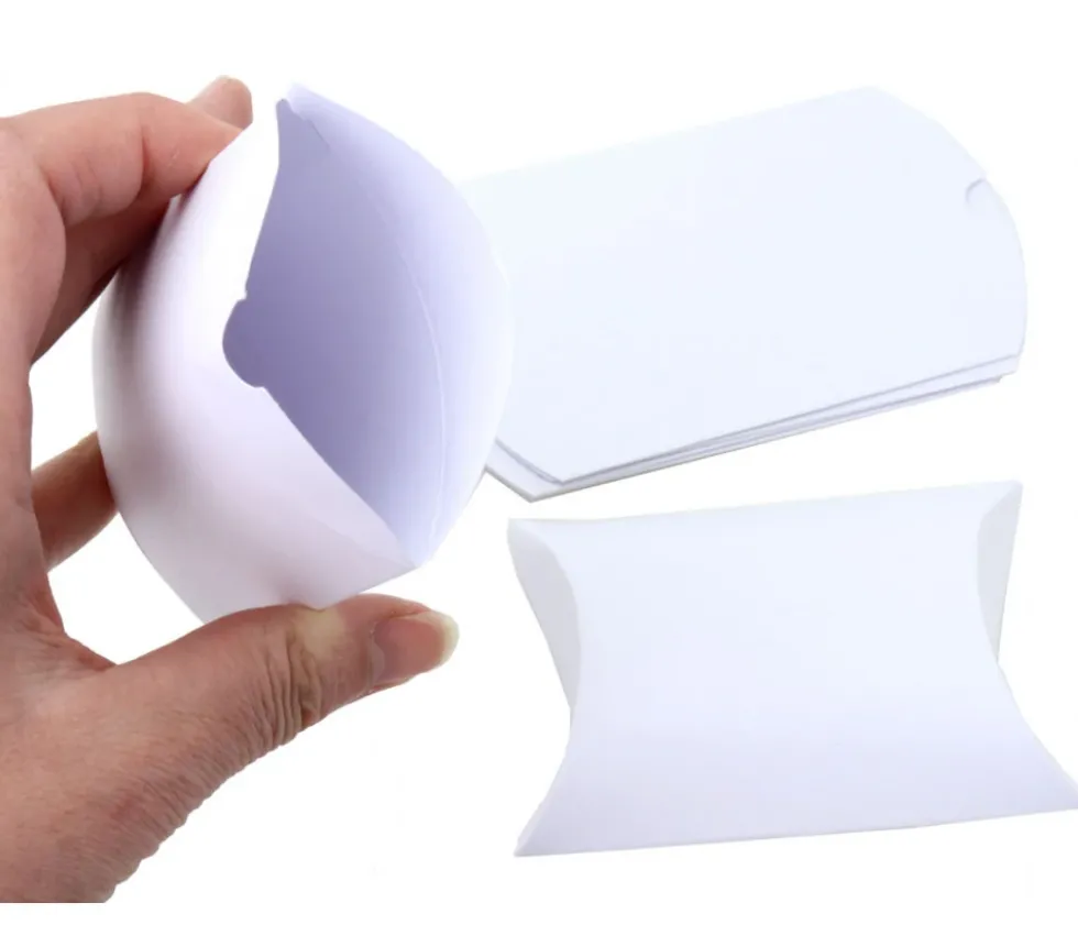 6 Boites pochettes berlingot carton blanc